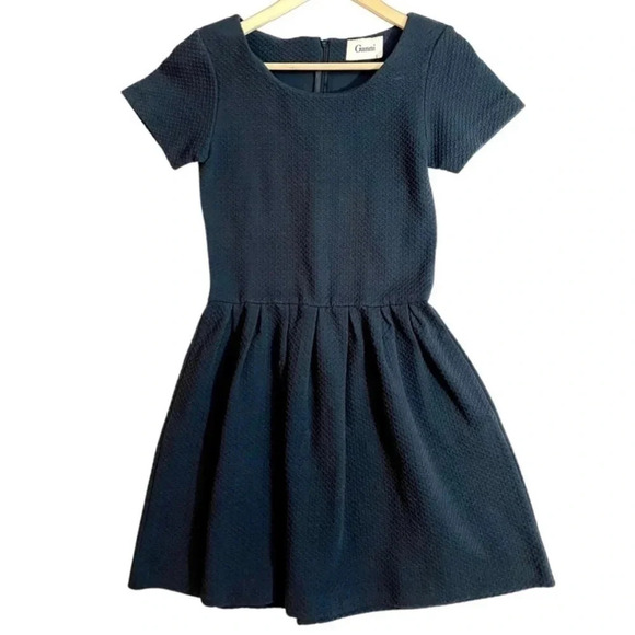 NWT Ganni Navy Fulton Basketweave Dress - Picture 2 of 5